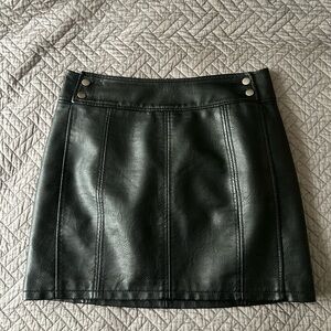 Free People Faux Leather Mini Skirt in Black, size M